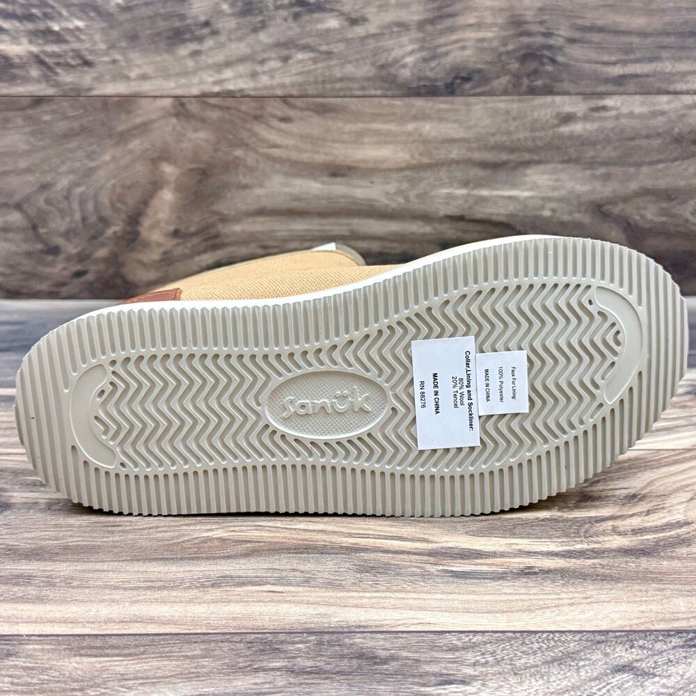 NIB Sanuk Cozy Vibe Surf Check SL Boots Ankle Booties 7 38 Tan - Picture 8 of 12